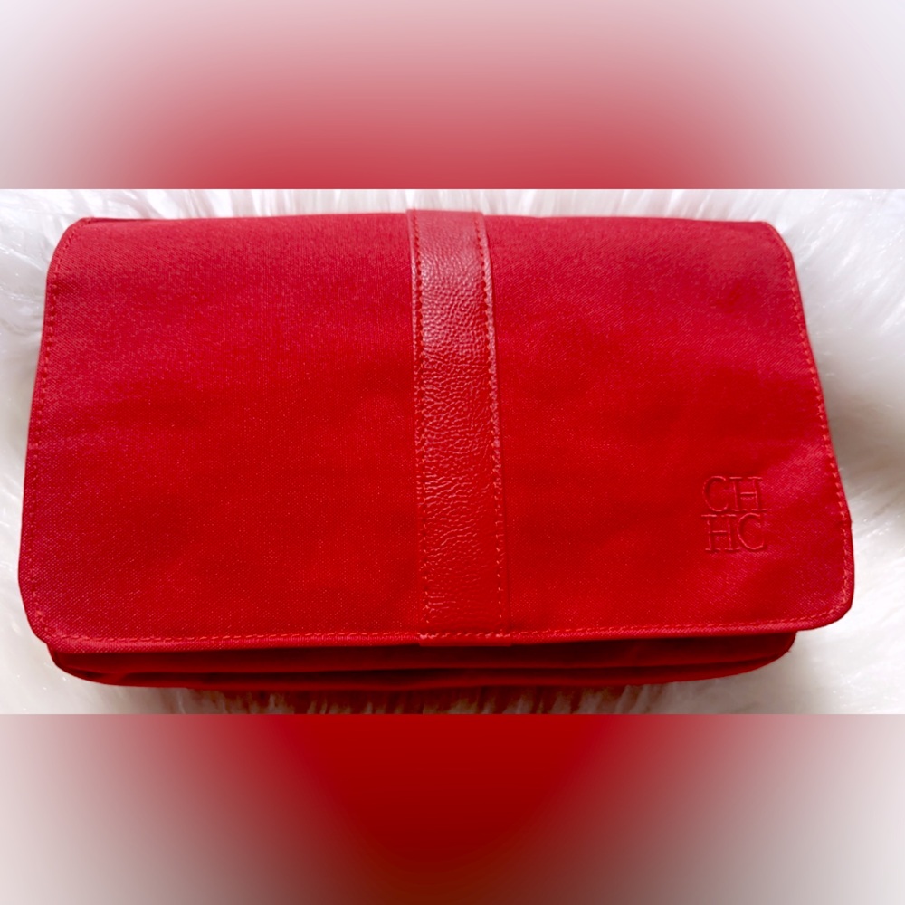 NWOT Carolina Herrera Clutch or Cosmetic Bag 10”x 5.5” THIS IS A LARGE BAG!!